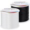 2 Rolls Elastic Stretchy Bead String Cord for Clay Beads Kandi Pony Beads Bracelets Jewelry Making (0.5MM, Crystal & Black)